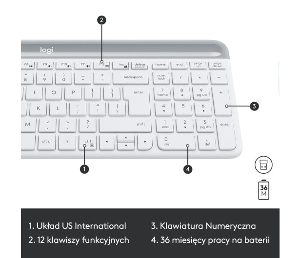 Logitech MK470 biały - 625245 - zdjęcie 11